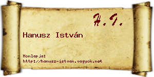 Hanusz István névjegykártya